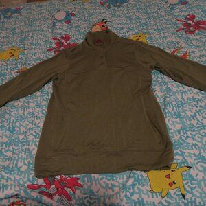 WOOLX Charlie Merino Flex 4 Button Snap Pullover Base Layer Green Women’s Small